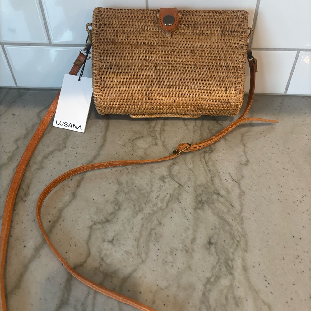 Lusaka natural tao bag with leather details